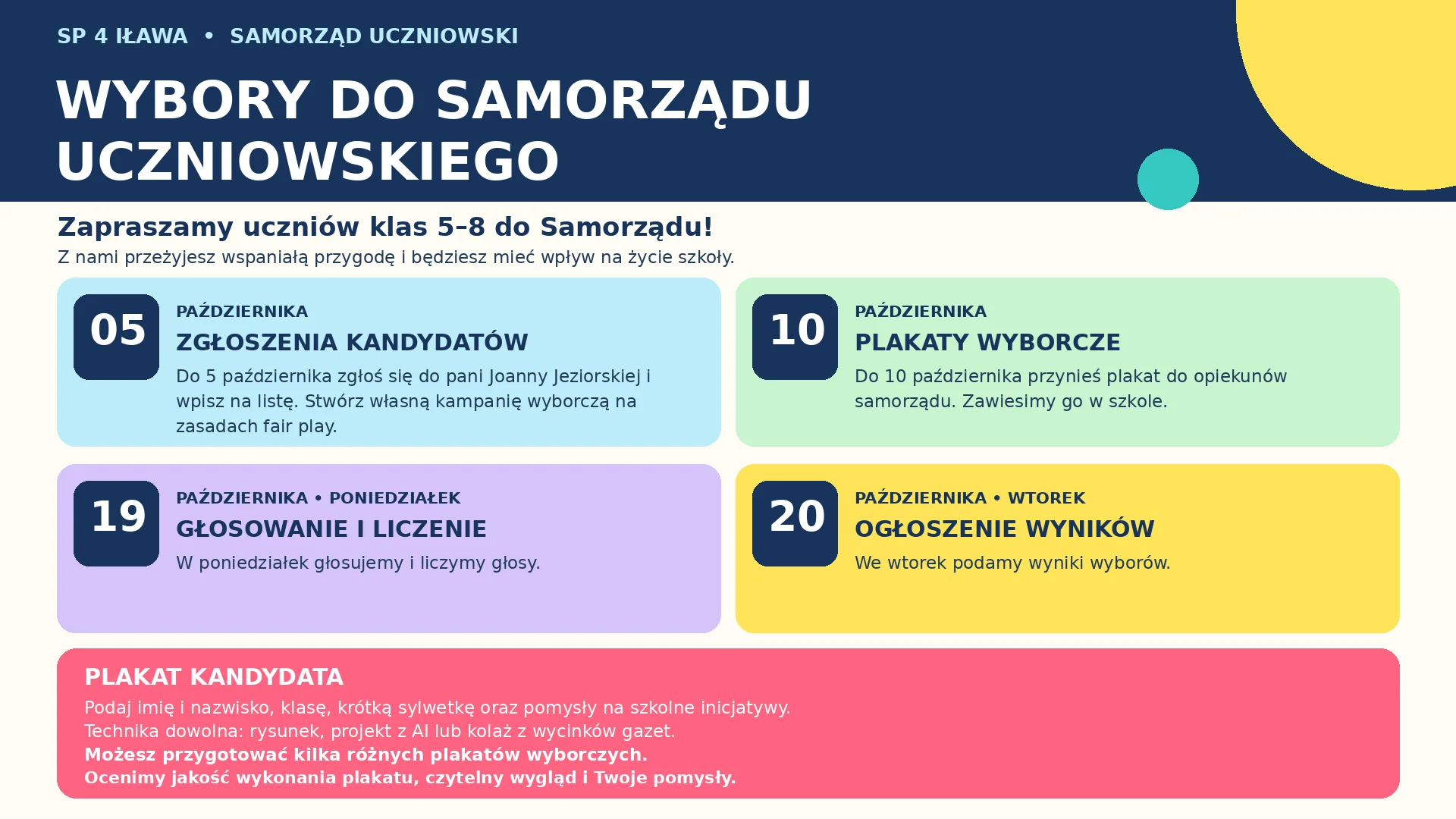 Wybory do Samorządu Uczniowskiego SP4